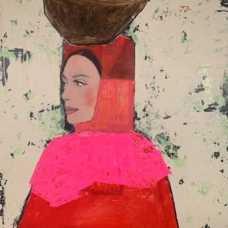 Pot Carrier with Pink Shawl by Nicolle Menegaldo