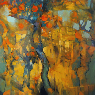 Orange on Orange Tree Trunks by Alex Bertaina