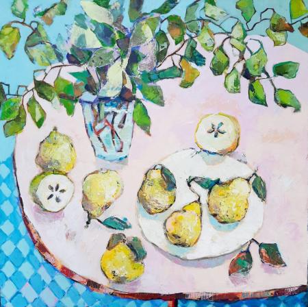 Quince Fruits-oil&collage 60x60cm £800