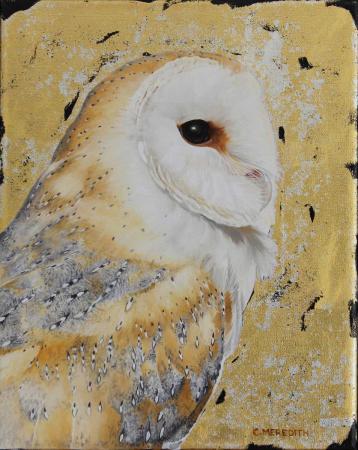 Barn-owl-portrait-10x8-oil,12ct-white-gold-